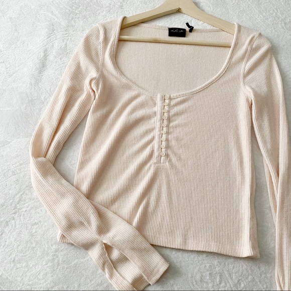 UO Out From Under Super Soft Ribbed Henley Top - Picture 4 of 14